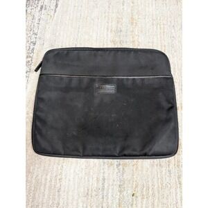 Levenger Padded Laptop Sleeve Black Microfiber & Leather‎ Trim Classic Work